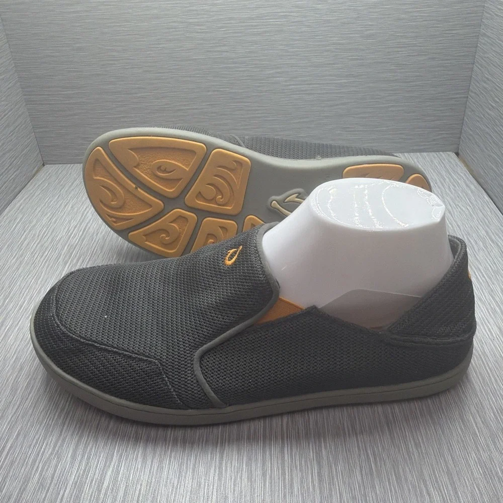 Olukai Nohea Mesh Slip‎ On Shoes Men's 9.5 Gray Casual Comfort Loafers